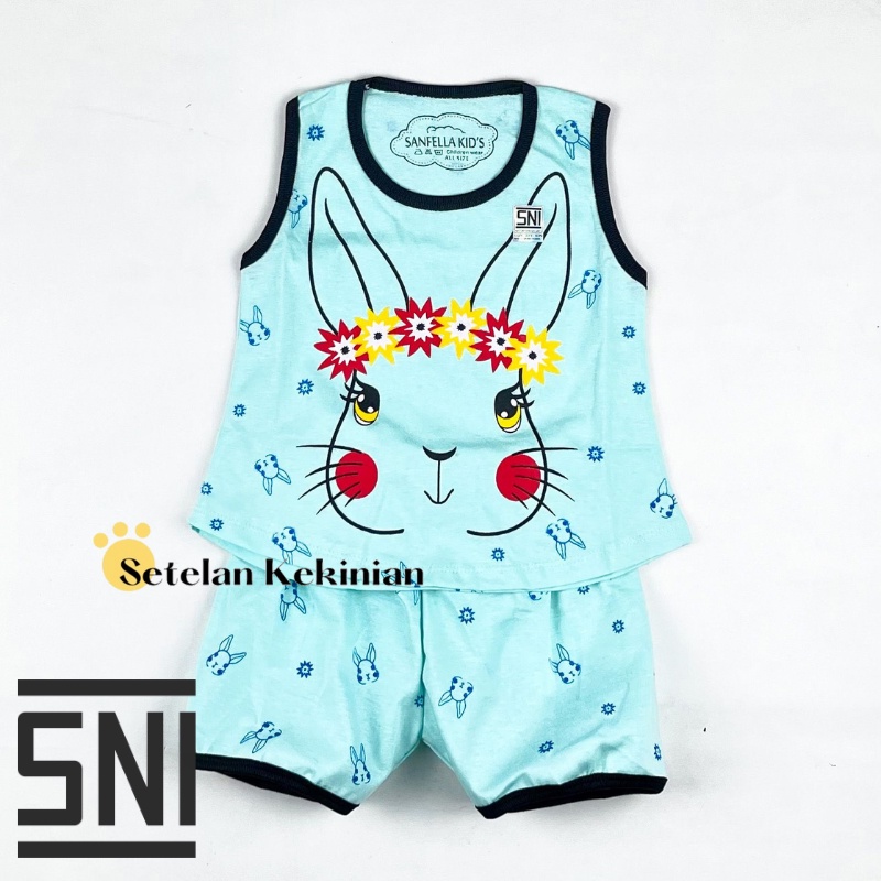 [SINGLET] Setelan anak perempuan 0-12bulan set baby girl newborn hadiah akikah gambar kelinci gurita animal