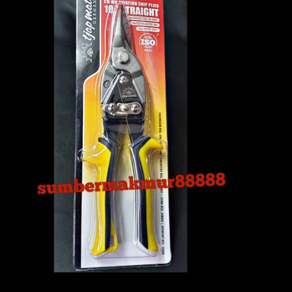 ➯ gunting seng / gunting baja ringan 10" lurus cap mata (eyebrand) ◌