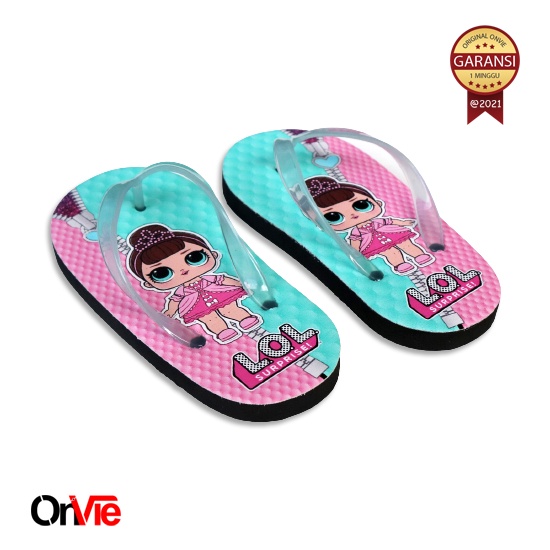 Sandal Jepit Anak Perempuan Motif LOL OMG !!!