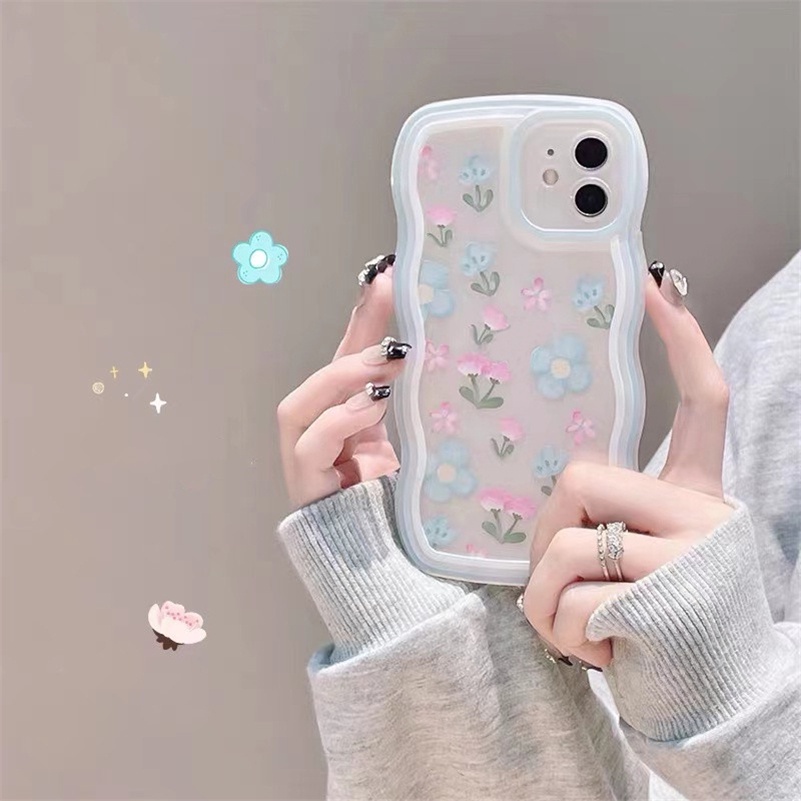 Soft Case Silikon Motif Bunga Transparan Untuk Realme 9 Pro + C35 C31 C30 C21 C21Y C25Y C25 C25s C20 C17 C15 C12 C11 8 8i 7i 5 5i 6a 50A