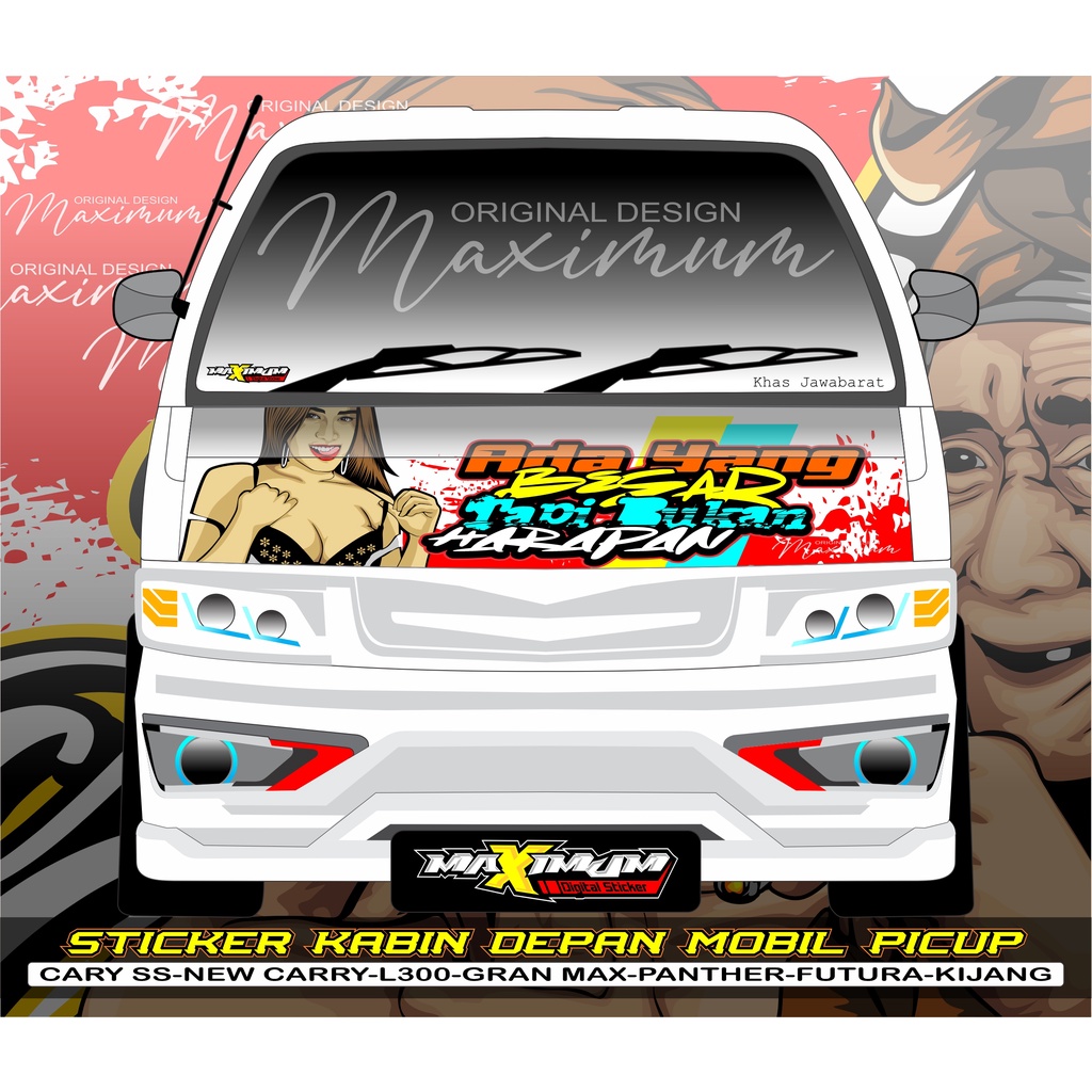 STICKER KABIN DEPAN MOBIL PICKUP SS / FUTURA /KABIN DEPAN SS FUTURA CUSTOM-KNY-DS02