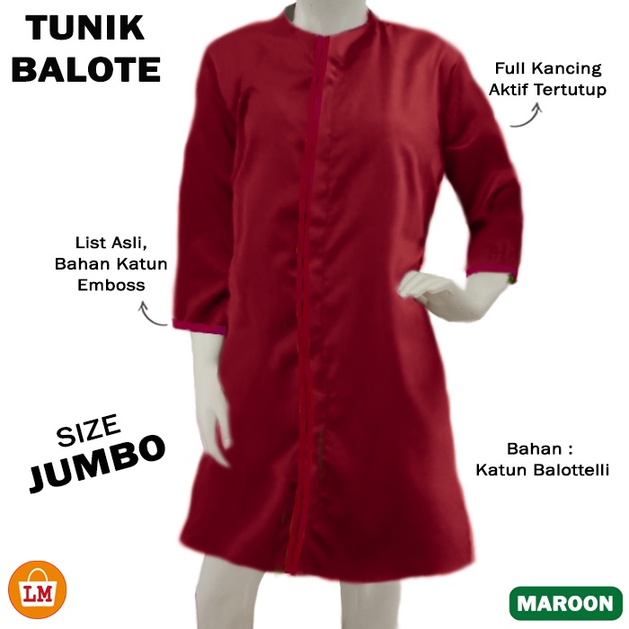 Baju Atasan Wanita Muslimah TUNIK BALOTE Size Jumbo XL XXL LMS 27451 27454