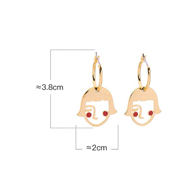 LRC Anting Tusuk Fashion Cartoon Child Cartoon Character Earrings F89197