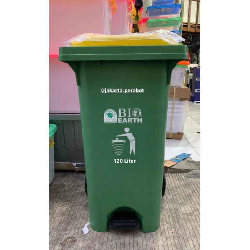 Green Leaf Tempat Sampah Injak Roda Bio Earth 120 Liter