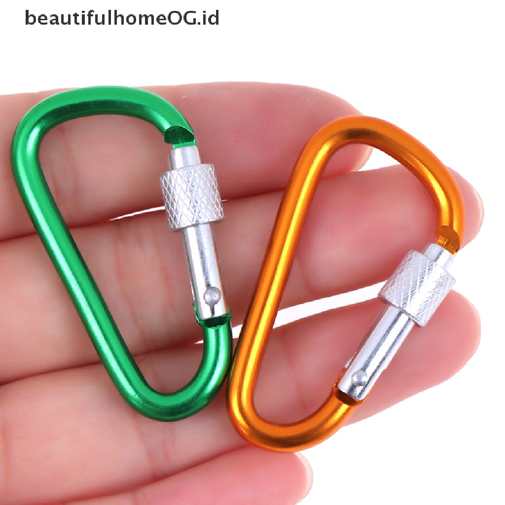 2 Pcs Gantungan Kunci Carabiner Bentuk D Bahan Aluminum Untuk Outdoor