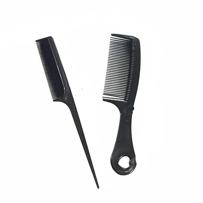 Sisir Set Hitam Polos - Sisir Rambut Polos Hitam Isi 2 Pcs / Sisir Rambut Set Hitam Polos - Sisir Saku Polos Hitam Isi 2 Pcs