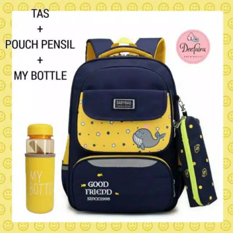 Tas Sekolah Anak Perempuan Ransel Wanita Backpack Set My Bottle