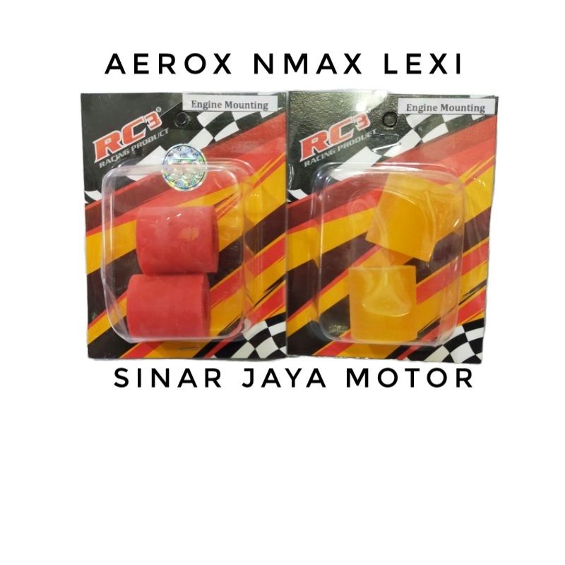 karet mounting RC3 Nmax Aerox Lexi Merah Kuning