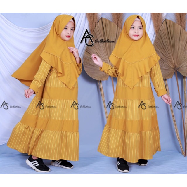 Gamis anak premium, tropikal hawwa aiwa kids, hawwa aiwa kids