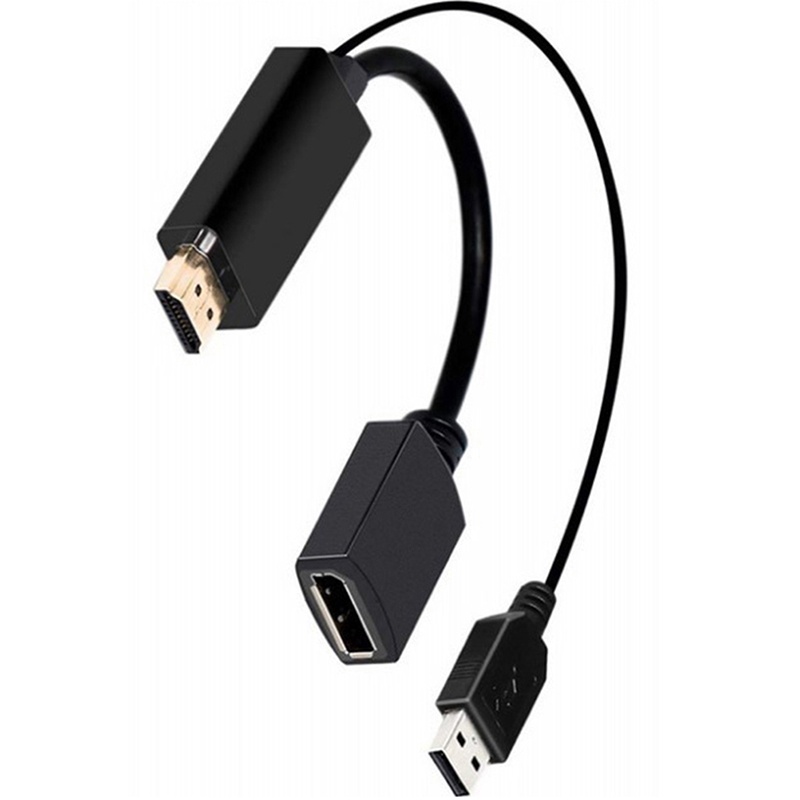 Adapter Konverter Port Display HDMI Male Ke DP 4K Tenaga