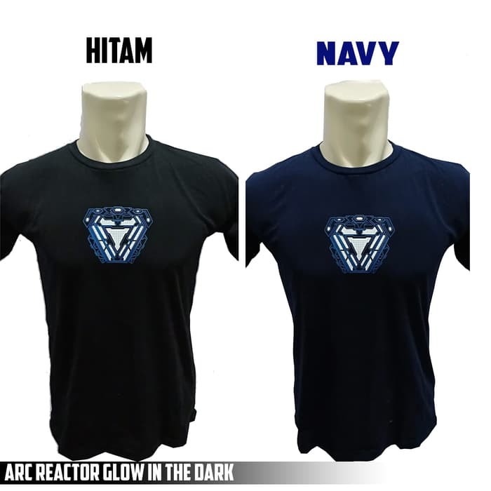 Baju Kaos tony stark avengers iron man GLOW IN THE DARK