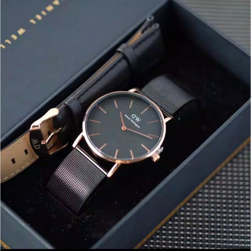 Grosir Jam Tangan Wanita /Pria D&W Classic WD Fashion Paket Free Kulit dan Box Ori -Best Seller COD