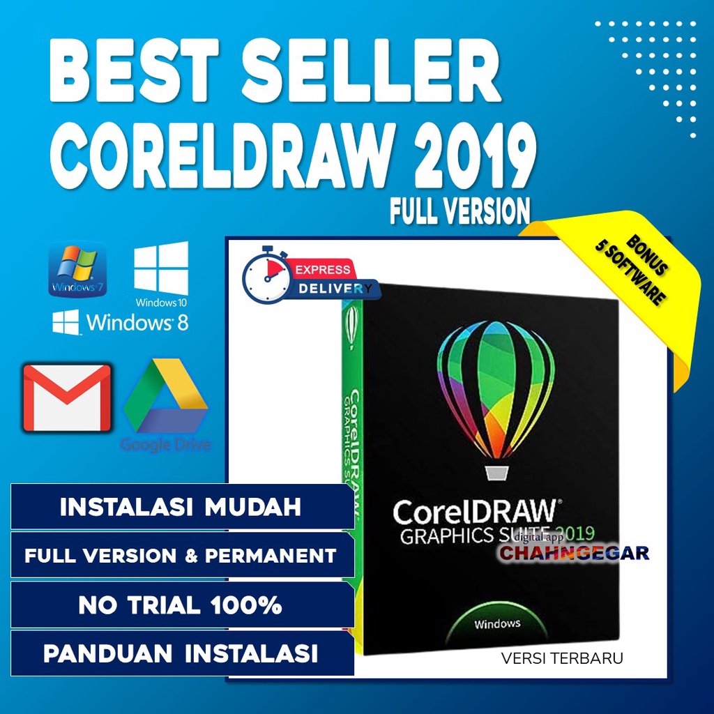 CorelDRAW 2019 Full Version Lifetime | Software Corel Draw Design Grafis Windows
