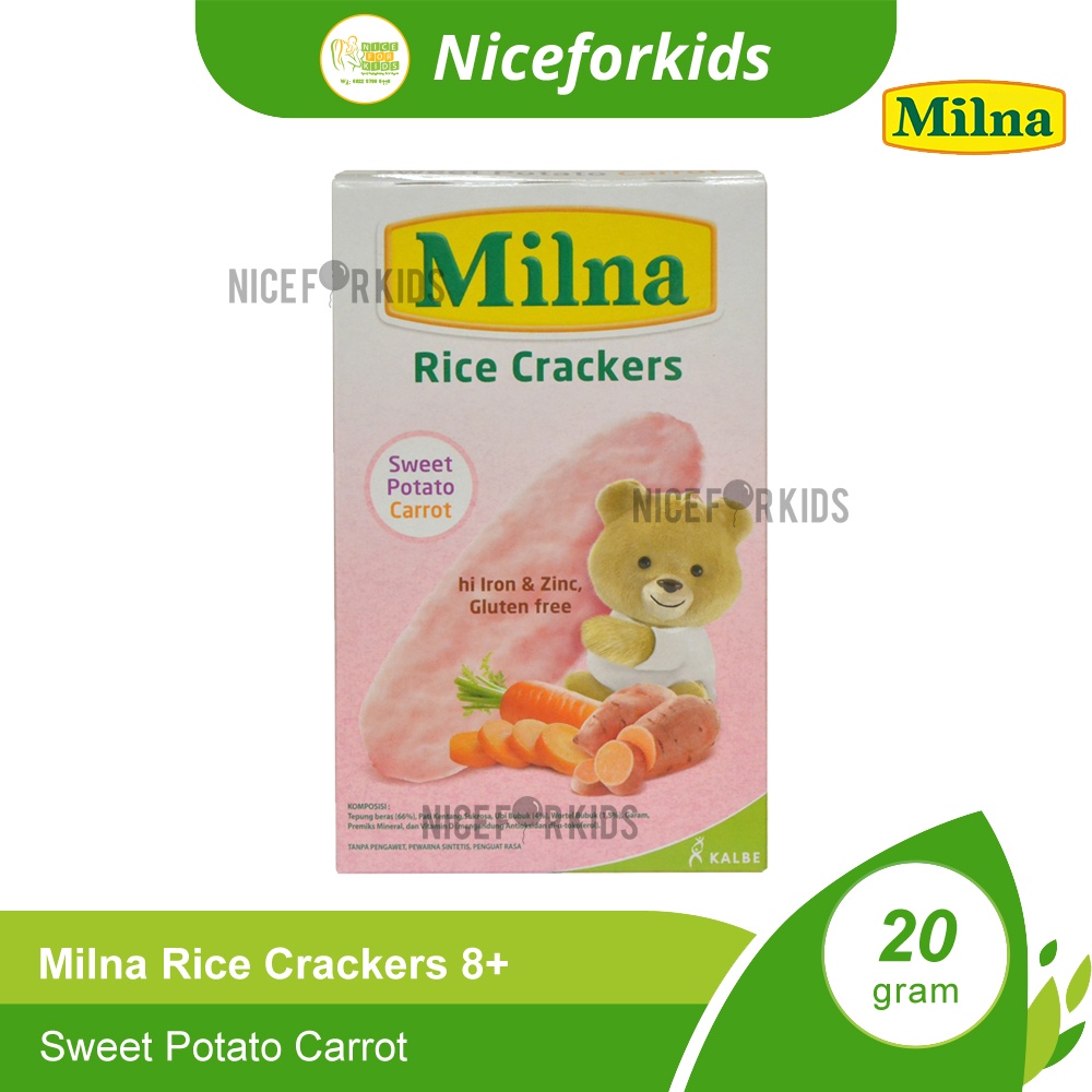 Biscuit Milna Rice Cracker 20 gr Snack Milna Crackers Camilan Bayi dr Beras Cemilan sehat untuk anak