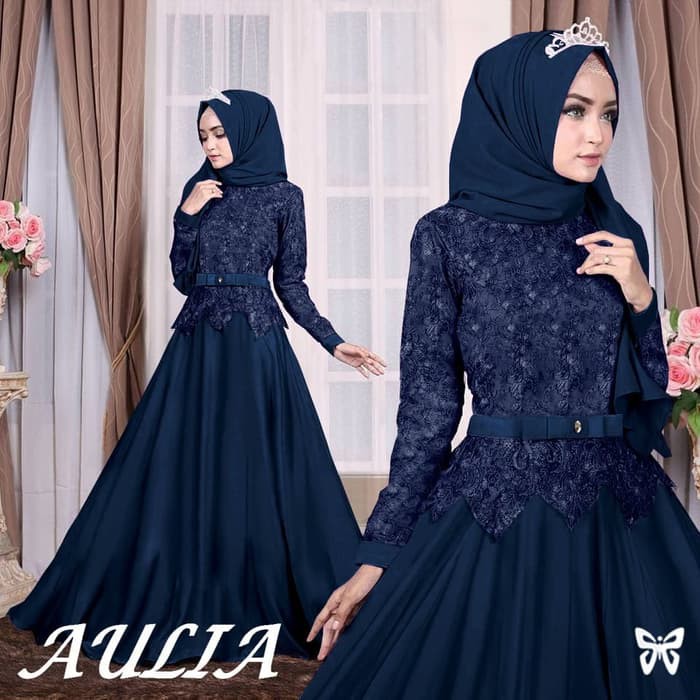 gamis Aulia Navy [Gamis 0134] SFS Baju Gamis Wanita Terbaru