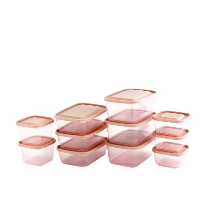 GREEN LEAF HARVEST SET ISI 12PCS PREMIUM / OTARU FOOD CONTAINER ORIGINAL / TOPLES KOTAK MAKANAN PLASTIK SET