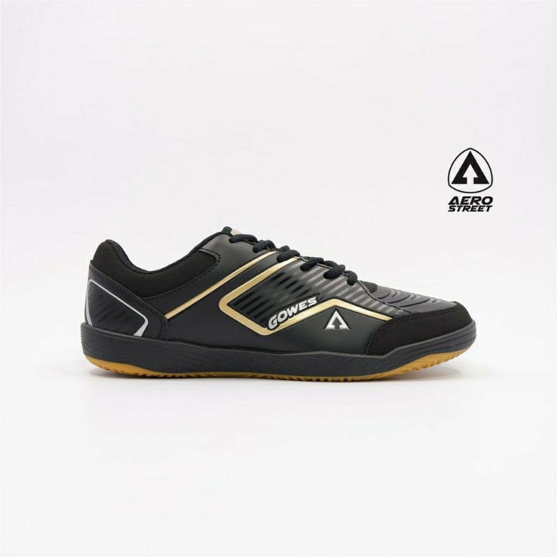 Aerostreet 39-42 Gowes Hitam Emas - Sepatu Sneakers Casual Sport Sekolah