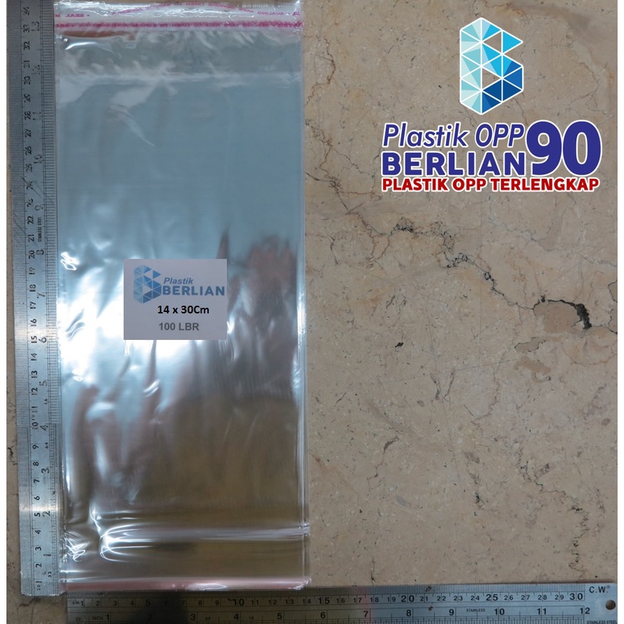 Plastik Opp 14x30 cm Plastik Seal Plastik Opp Lem Plastik Kemasan Tebal 30 Micron