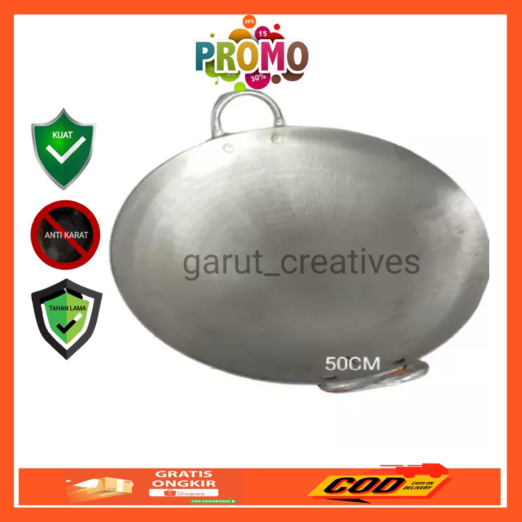 Wajan Jumbo anti lengket Diameter 50cm | Wajan Tebal | Wajan Garut | Wajan Alumunium | Aluminium Gar