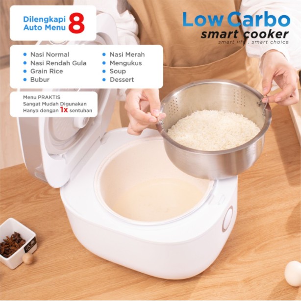 OXYNIC Low Carbo Smart Cooker Rice Cooker Low Carb Low Sugar Karbo 600 Watt