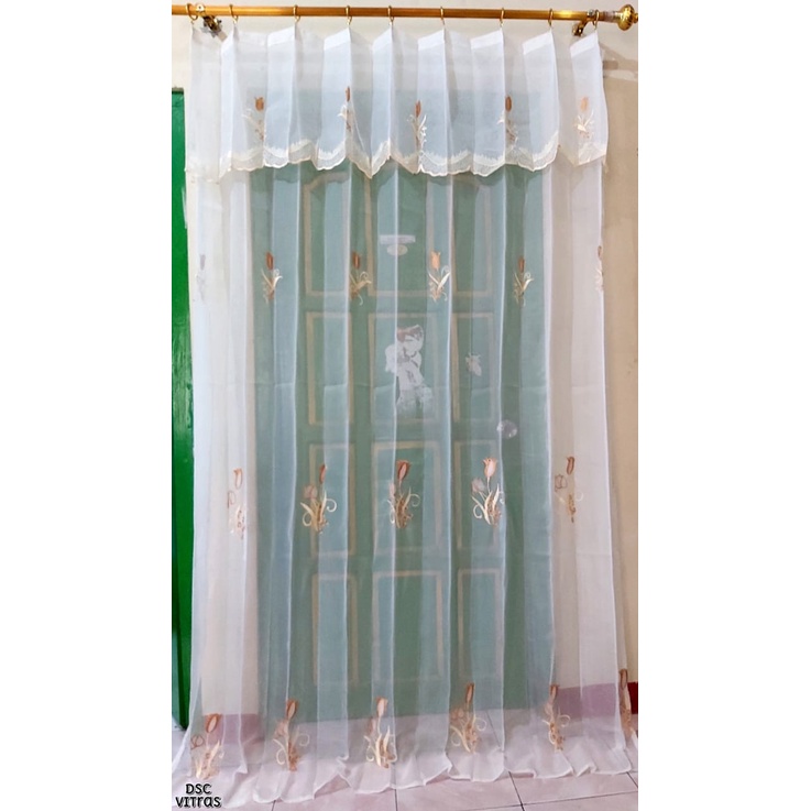 VITRASE GORDEN / VITRASE TIRAI VITRASE DEKOSARI UKURAN 100x220cm / 150X220cm