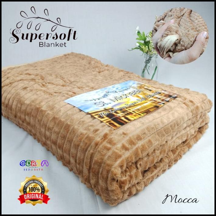 Selimut Bulu Lembut Jumbo Dewasa Tebal St Michael 200X200 Cream