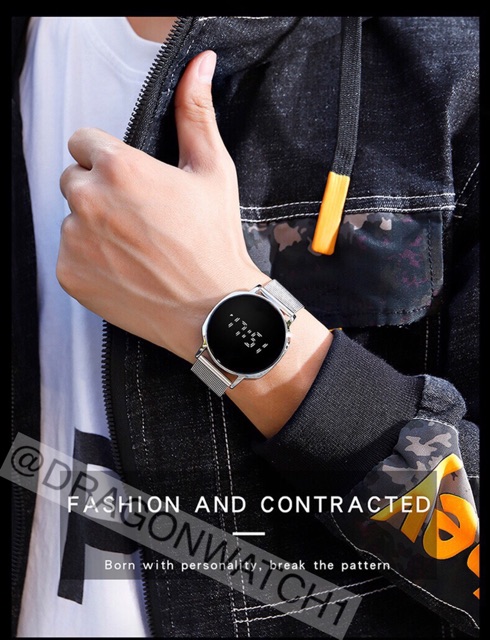 ［Ready Stock］Jam tangan magnet Pria LED Digital layar sentuh S1094