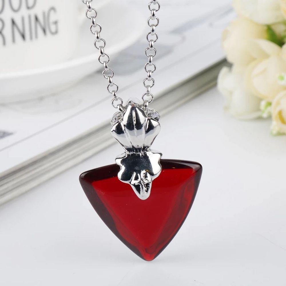 Mxbeauty Woman Anime Necklaces Elegan Manis Hati Merah Kristal Berlian Imitasi Tetap Malam Necklaces