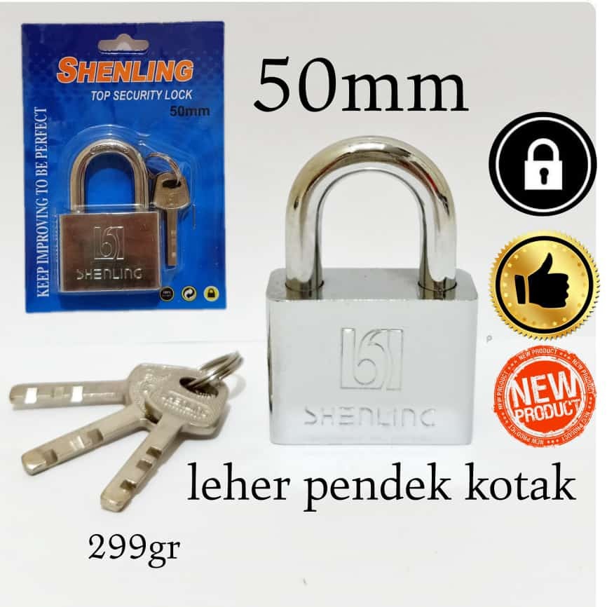 GEMBOK 50MM LEHER PENDEK MURAH