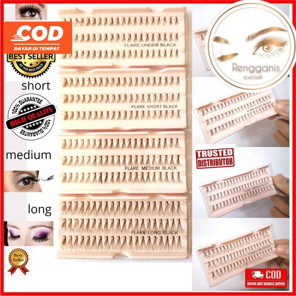 Bulu mata tanam Eyelash Extension BuluMata Halus Lembut Natural Flare 60 helai lentik