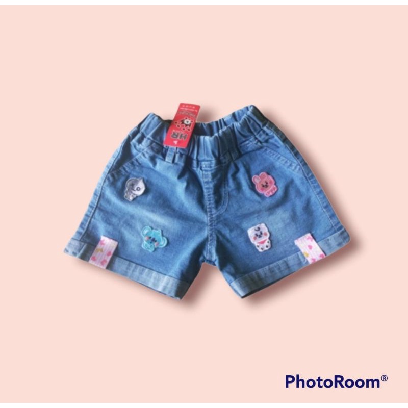 Celana Pendek Jeans Anak BT21Size 1 ~8 thn /Hotpaint Jeans Anak /Celana Pendek