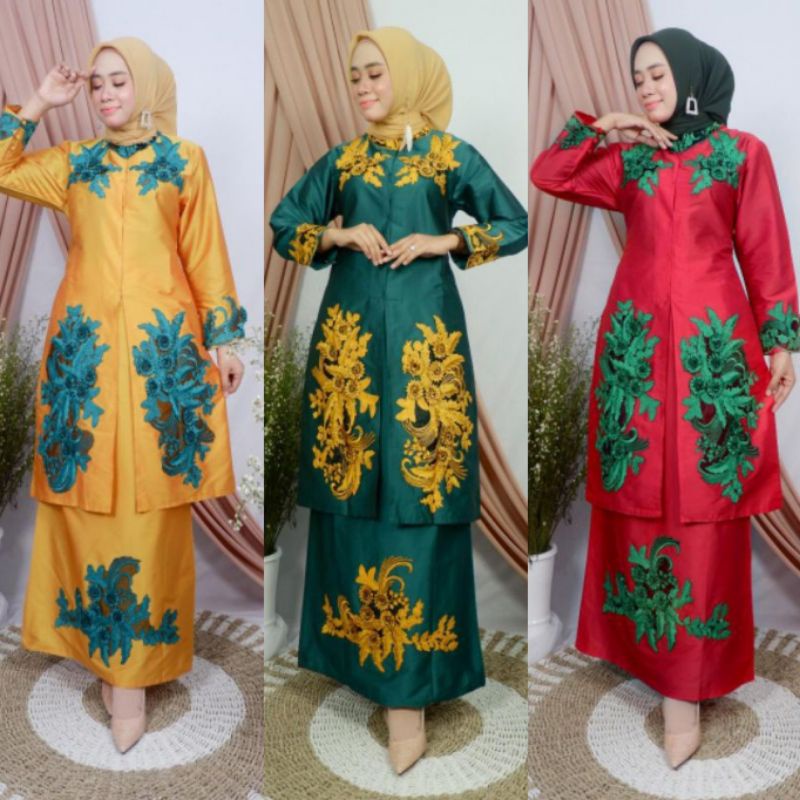 Setelan Kebaya tunik membahana Mira Jaya ori lagi VIRAL
