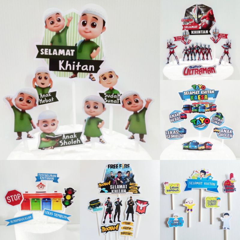 TOPPER KHITAN READY STOCK ONLY CAKE TOPPER KHITAN HIASAN KHITANAN
