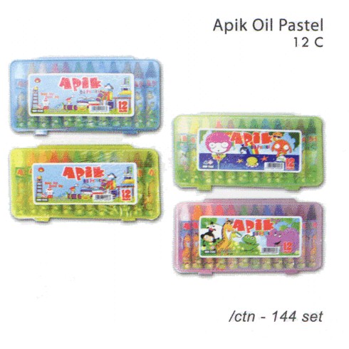 crayon apik oil pastel 12 warna murah