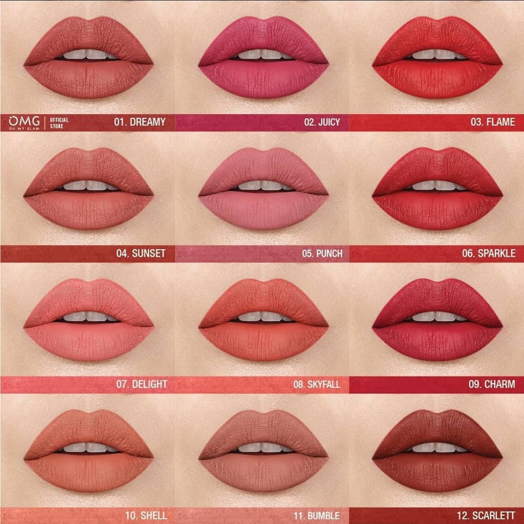 Lip Cream OMG - Lip Cream Matte OMG - Lipstik Tahan Lama - Tersedia 12 Warna - Original - grosirnasa