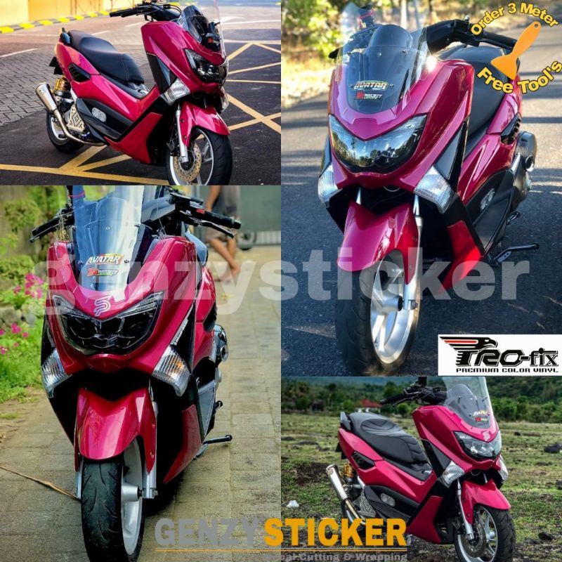 stiker skotlet pink candy metalic glossy mengkilat scotlite metalik