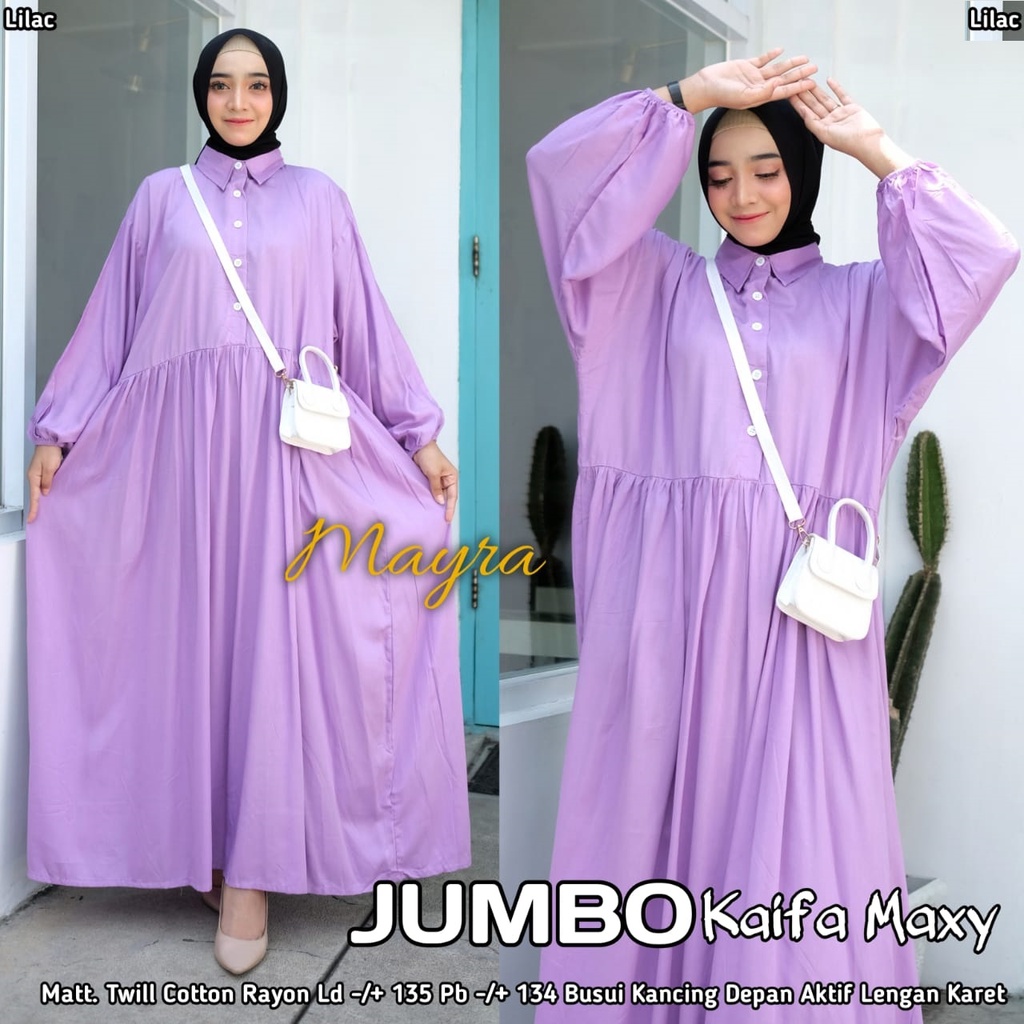 Baju GAMIS XXXXL LD 140 JUMBO Super PB 140 TOYOBO - BADAN GEMUK IBU HAMIL UKURAN BIG SIZE 298-kaifa lilac