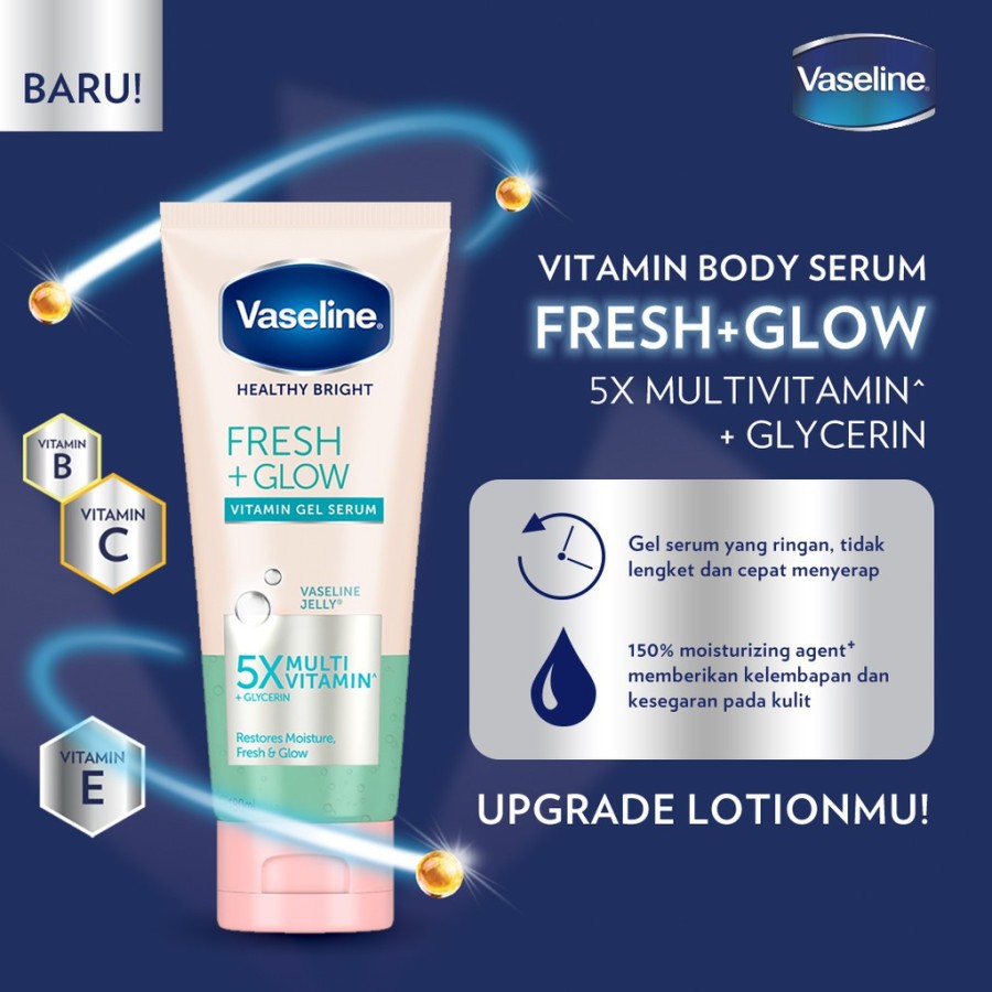 Vaseline Healthy Bright Vitamin Gel Serum Fresh Glow Hand Body Lotion