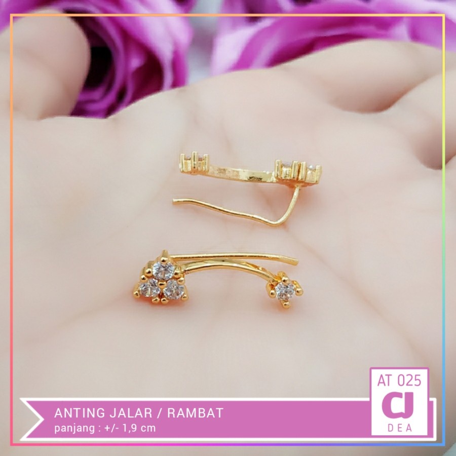 Anting xuping anting dewasa jalar permata polos kilau lapis emas gold AT 025