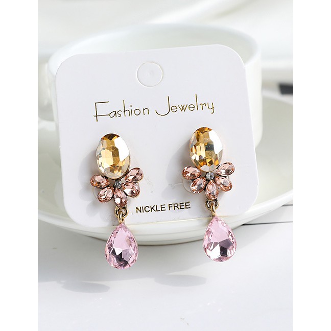 LRC Anting Tusuk Fashion Alloy Diamond Stud Earrings K45888