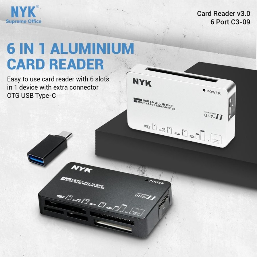 Card Reader NYK 6 SLOT Usb 3.0 C3-09 V3-09  NYK Card Reader 6 Slot