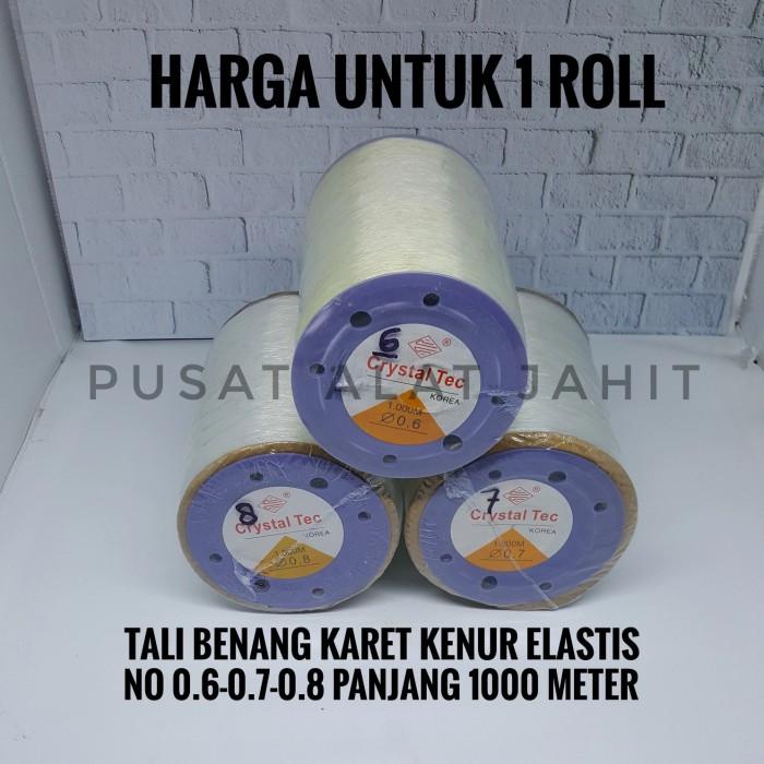 Benang Tali Benang Kenur Elastis Bening Crystal Tec Korea 0.6 0.7 0.8 Per Rol