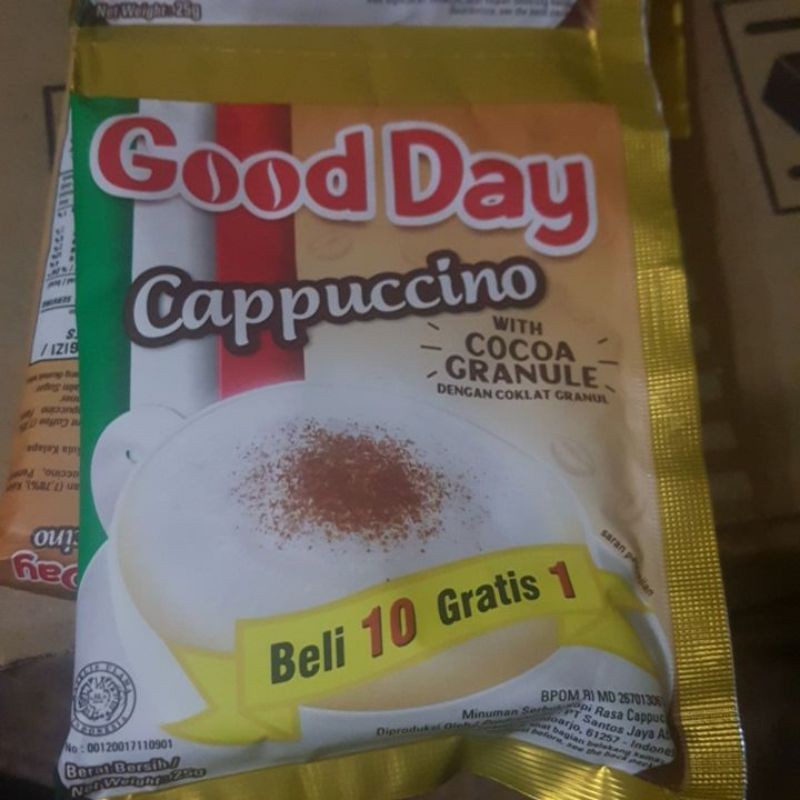 

gooday cappucino 1renteng bonus 1pcs