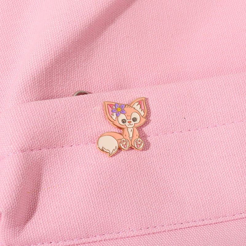 Bros Pin Enamel Bentuk Rubah 2 Gaya Warna Pink Untuk Hadiah Teman