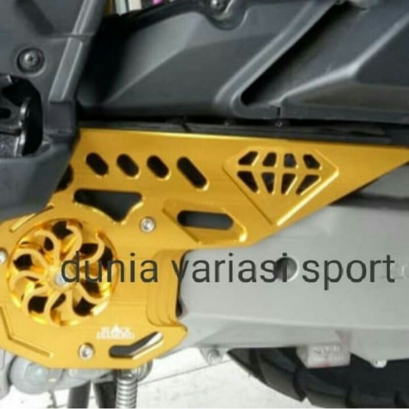 COVER TUTUP PELINDUNG CVT DEPAN HONDA ADV 150 CNC BLACK DIAMOND