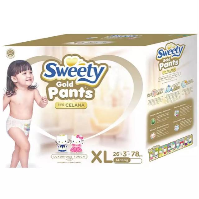 Sweety Gold Pants Kemasan Kardus - S108/M102/L84/XL78/XXL66