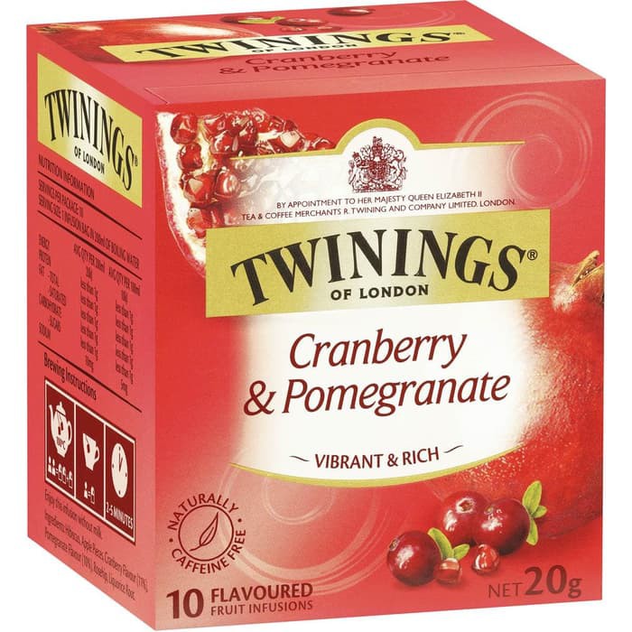 

Twinings Cranberry Pomegranate Tea Bags 10 pack Australia