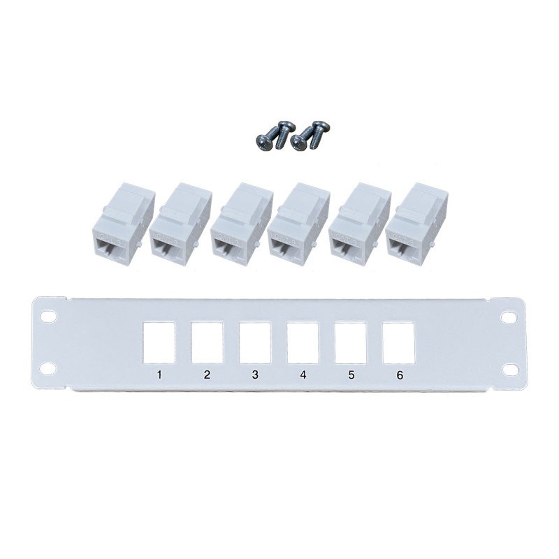 Vivi 6port Straight-throu CAT6 Patch Panel RJ45 Adaptor Kabel Keystone Jack