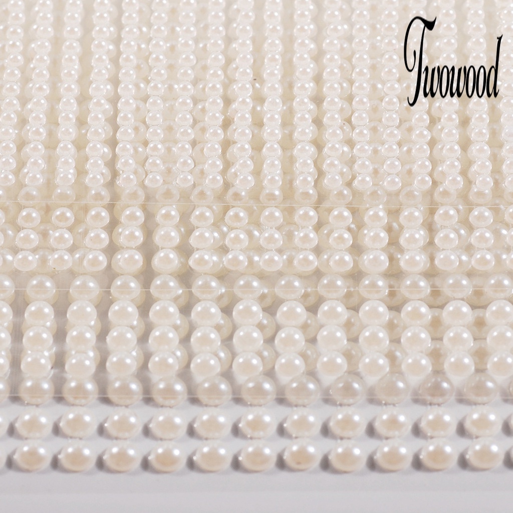 Twowood 750Pcs / Set Stiker Tattoo Sementara Motif Mutiara Imitasi 3D Untuk Dekorasi Nail Art / Handphone DIY