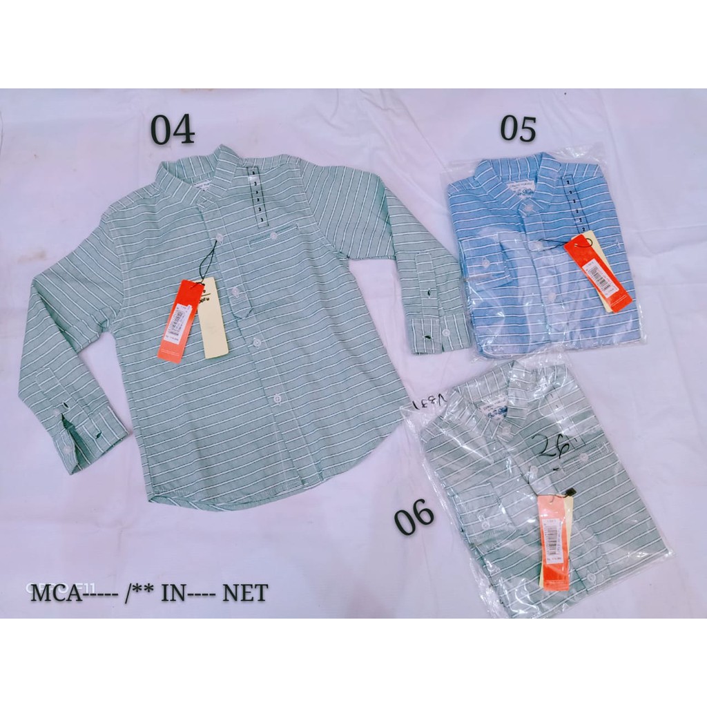 baju kemeja anak laki-laki motif garis-garis model terbaru